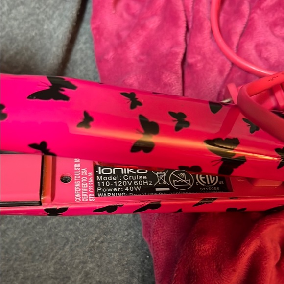 Ionika Pink Hair Straightener with Butterfly Design - Picture 6 of 6